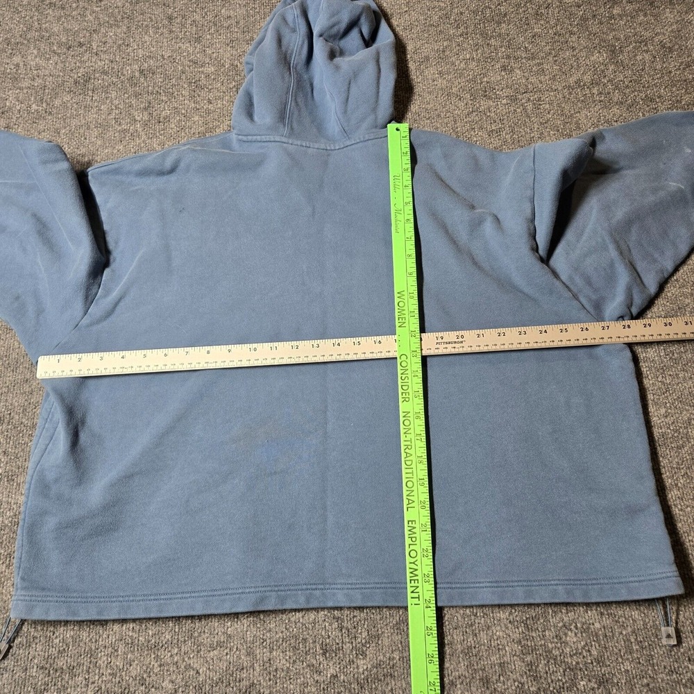 Adidas Hoodie‎ Womens Medium Blue Sweatshirt Cropped Fit Heavy Drawstring - Picture 9 of 9